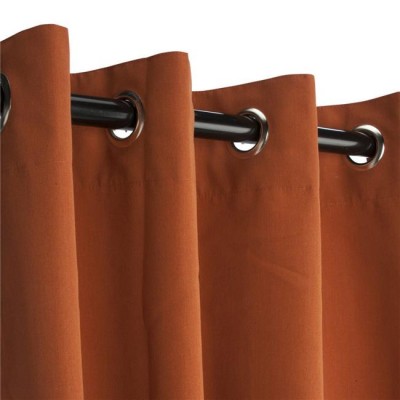 Hammock Source CUR108RSGRSN 50 x 108 in. Sunbrella Outdoor Curtain with Nickel Plated Grommets&#44; Rust   